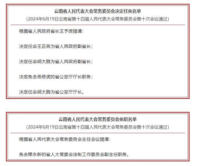 最新云南人事任命動態(tài)公布